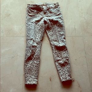Current Elliot leopard skinny jeans